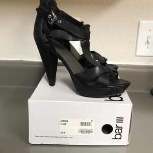 Black strappy heels